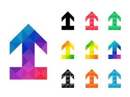 Set of colorful arrow up pointer vector