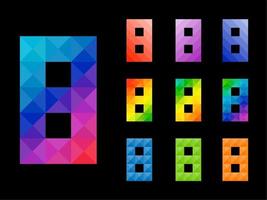 Set of colorful Number 8 vector