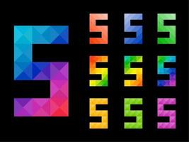 Set of colorful number 5 vector