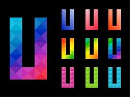 Set of Colorful Letter U vector