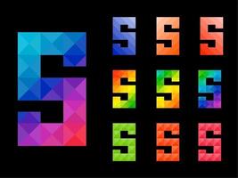 Set of Colorful Letter S vector