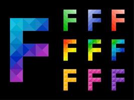 Set of Colorful Letter F vector