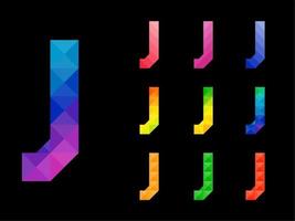 Set of Colorful Letter J vector