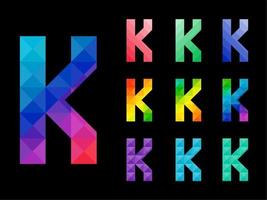 Set of Colorful Letter K vector