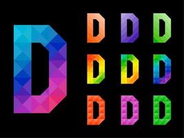 Set of Colorful Letter D vector