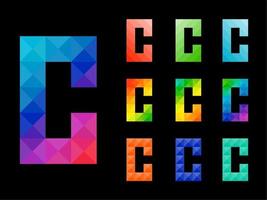 Set of Colorful Letter C