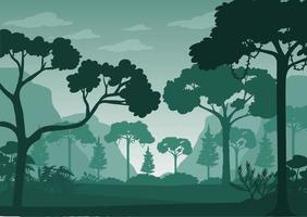 silueta bosque paisaje antecedentes vector