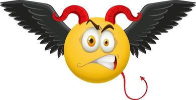 Devil emoticon with facial expression vector