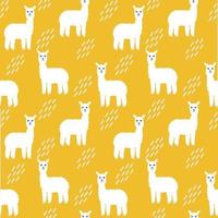 White llamas seamless pattern vector illustration