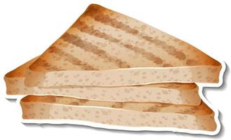 Sliced wheat breads sticker on white background vector