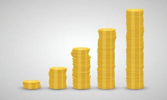 Stack of coins rising vector