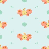 Butterflies and leaves seamless pattern vector