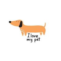 Cute puppy dog pet. Cartoon dog vector