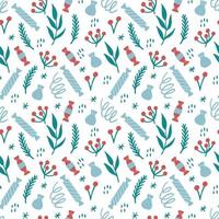 Christmas floral seamless pattern illustration. vector