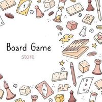 Hand drawn banner template of board game vector