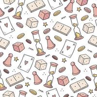 Hand drawn seamless pattern of board game vector