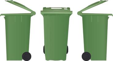 Realistic wheelie bin vector mockup