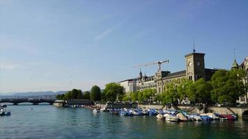 timelapse Zürichs centrum i Schweiz video