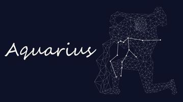 Aquarius Zodiac sign constellation vector horoscope sign