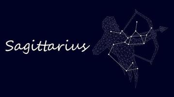 Sagittarius Zodiac sign constellation vector horoscope sign