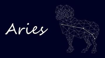 Aries Zodiac sign constellation vector horoscope sign