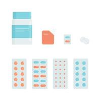 Set vector illustration of medical drugs.