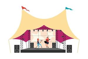 Music festival flat concept vector illustration