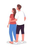 Couple embracing each other semi flat color vector characters