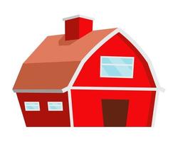 Farm building semi flat color vector object