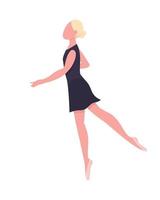 Female ballet dancer semi flat color vector character