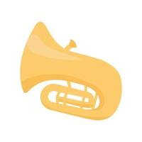 Tuba musical instrument semi flat color vector object