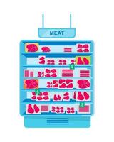 Refrigerador de carne para supermercado objeto vectorial de color semi plano vector