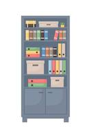 Office cupboard with documents semi flat color vector object