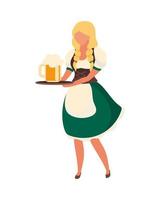 Barmaid wearing authentic outfit semi flat color vector character