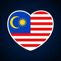 malaysia flag in a shape of heart vector