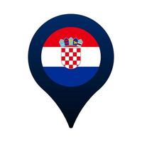 croatia flag and map pointer icon vector
