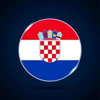icono de botón de círculo de la bandera nacional de croacia vector