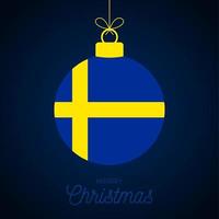 Christmas new year ball with sweden flag vector