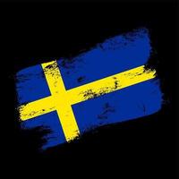 sweden flag grunge brush background vector