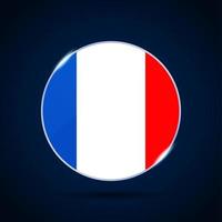 france national flag Circle button Icon vector