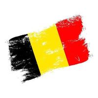 belgium flag grunge brush background vector
