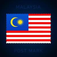 marca postal de malasia. vector