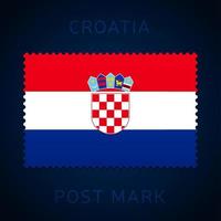 marca postal de croacia. vector