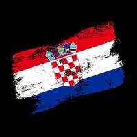 bandera de croacia, grunge, cepillo, plano de fondo vector