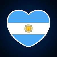 argentina flag in a shape of heart vector