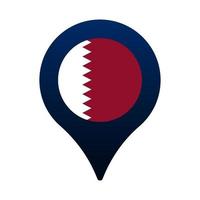 qatar flag and map pointer icon vector