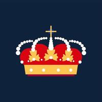 Gold king crown icon. vector