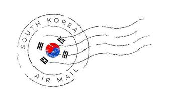 marca postal de corea del sur vector