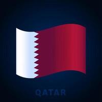 qatar wave vector flag.
