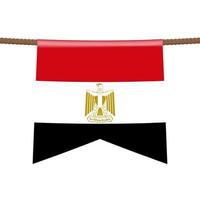 egypt national flags hangs on the rope. vector